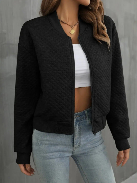 Zip Up Long Sleeve Jacket nicholesgifts