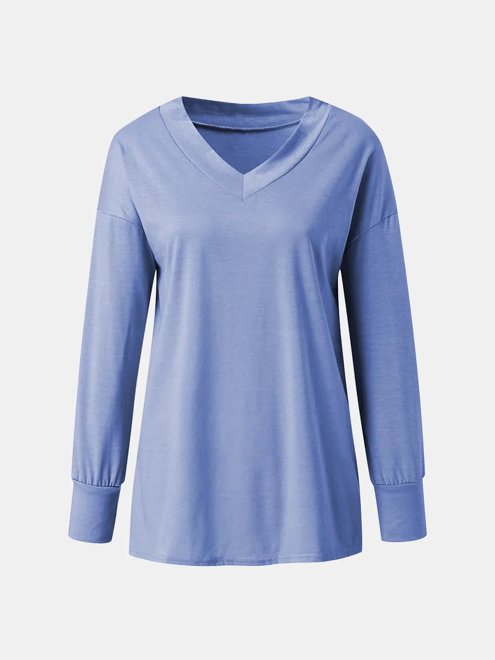 Full Size V-Neck Long Sleeve T-Shirt NicholesGifts