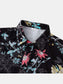 Men's Plus Size Floral Print Short Sleeve Button Down Casual Shirt nicholesgifts
