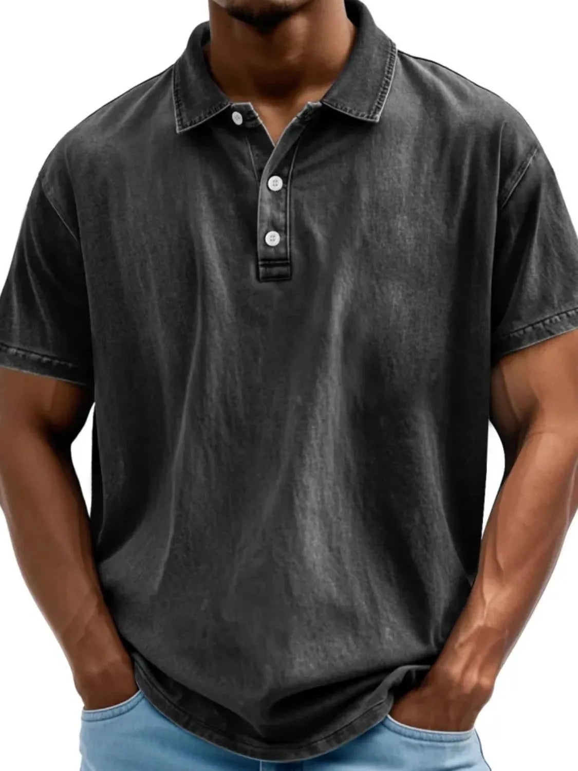 Men's Full Size Collared Neck Short Sleeve Polo Plus Size NicholesGifts