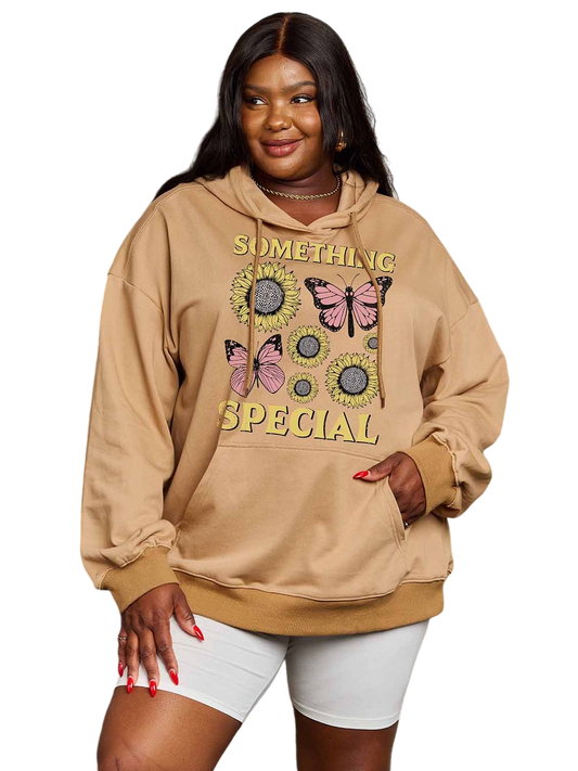 Women Simply Love Full Size Something Special Graphic Mocha Colored Hoodie - NicholesGifts