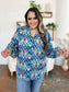 Double Take Full Size Printed Balloon Sleeve Blouse nicholesgifts