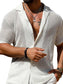 Men's Full Size Openwork Button Down Short Sleeve Shirt Plus Size nicholesgifts