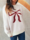 Bow Pattern Casual Long Sleeve Sweater nicholesgifts