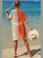 Double Take Openwork Contrast Slit Knit Cover Up nicholesgifts