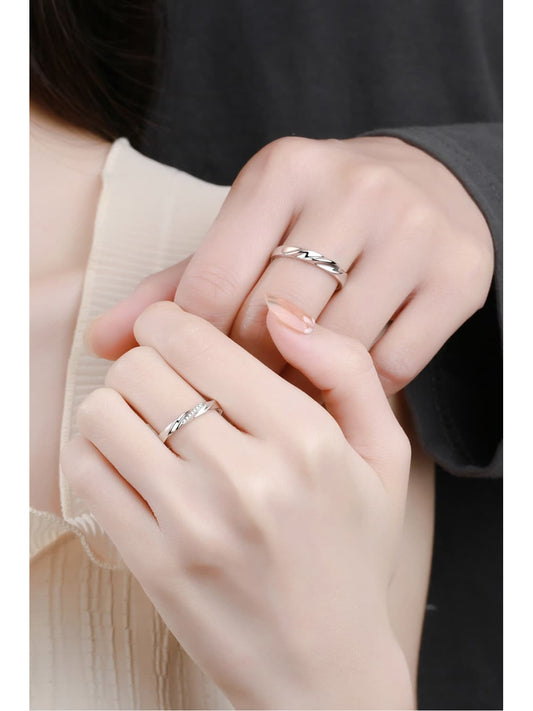 Minimalist 925 Sterling Silver Rhodium-Plated Ring