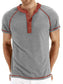 Men's Casual Henley Polo T-Shirt with Contrast Stitching nicholesgifts