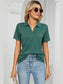 Women Johnny Collar Short Sleeve Blouse nicholesgifts