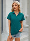 Johnny Collar Short Sleeve Blouse nicholesgifts