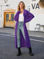 Women Full Size Collared Open Front Duster Cardigan nicholesgifts