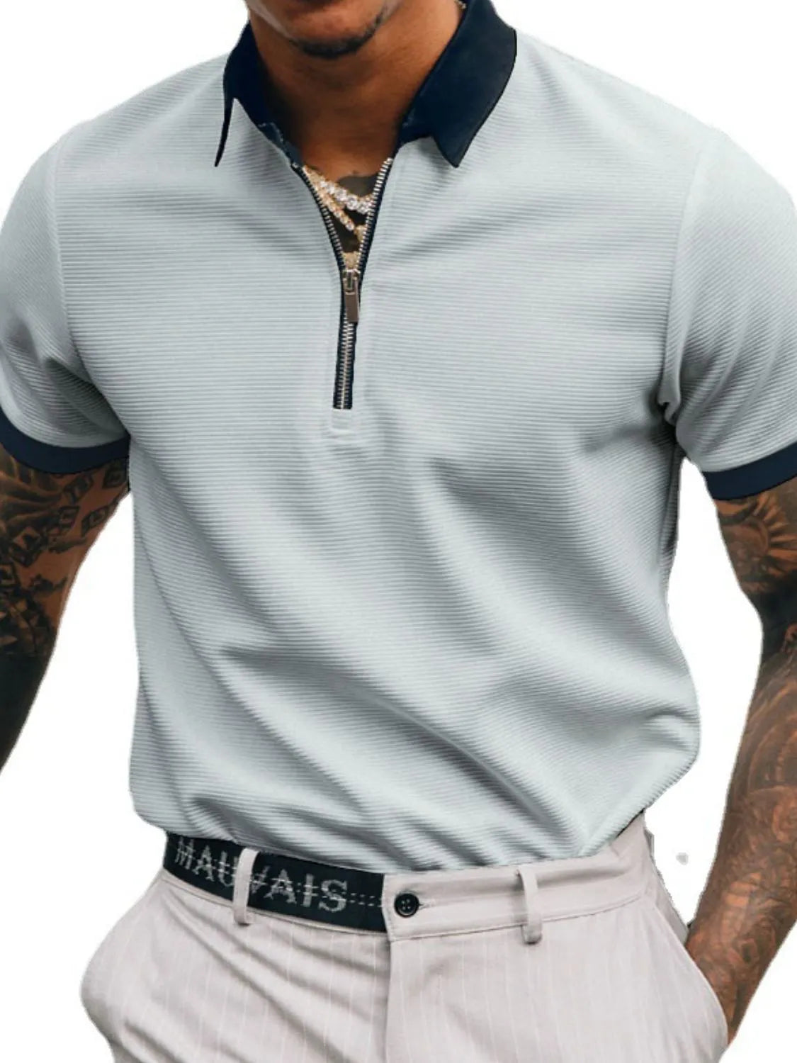 Men's Full Size Collared Neck Short Sleeve Polo Plus Size NicholesGifts