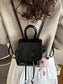 Mini Leather Drawstring Backpack Bag nicholesgifts