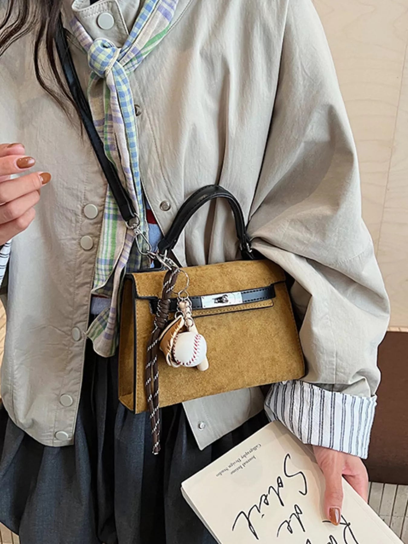 Crossbody Bag with Baseball Charm nicholesgifts