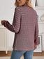Striped Button Detail Long Sleeve Top nicholesgifts