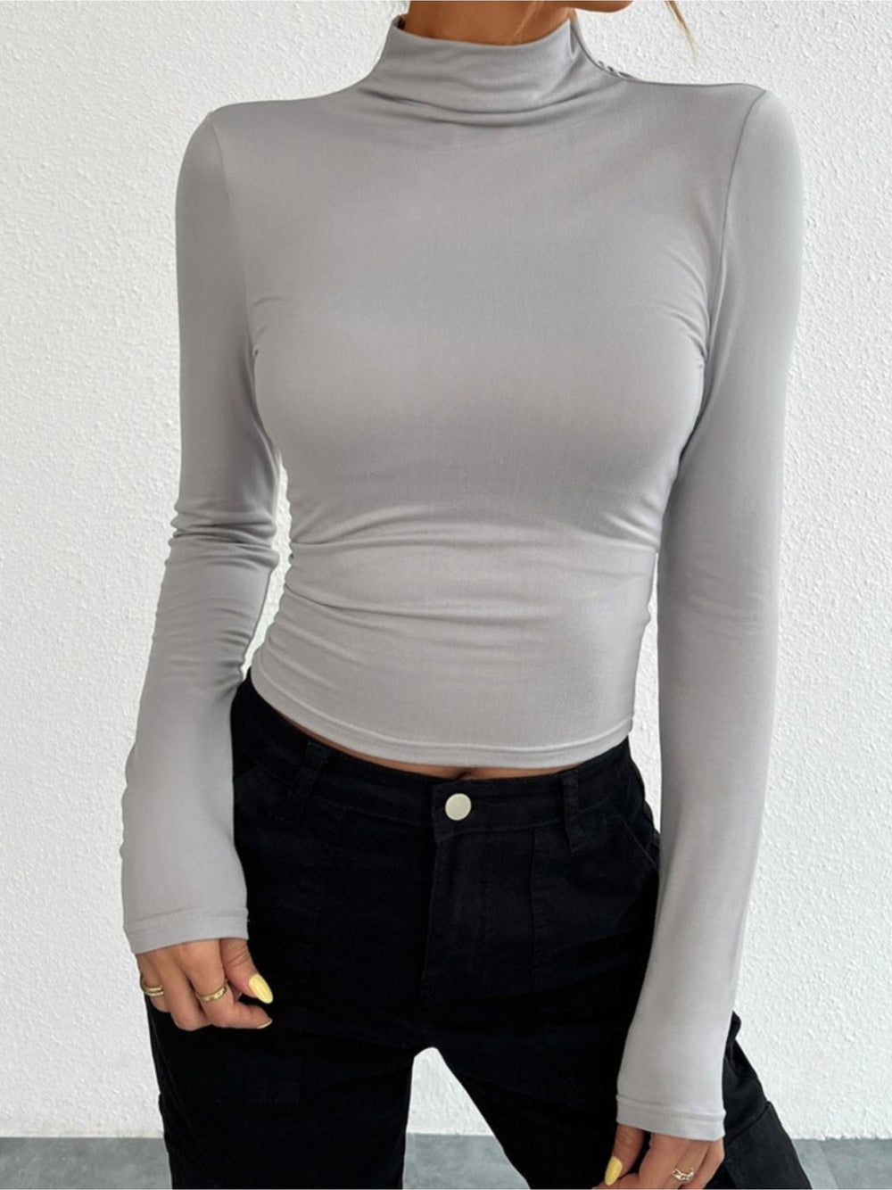 Devine Mock Neck Long Sleeve T-Shirt nicholesgifts
