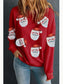 Sequin Santa Patch Round Neck Sweatshirt nicholesgifts
