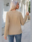 Round Neck Raglan Sleeve Ribbed Blouse nicholesgifts