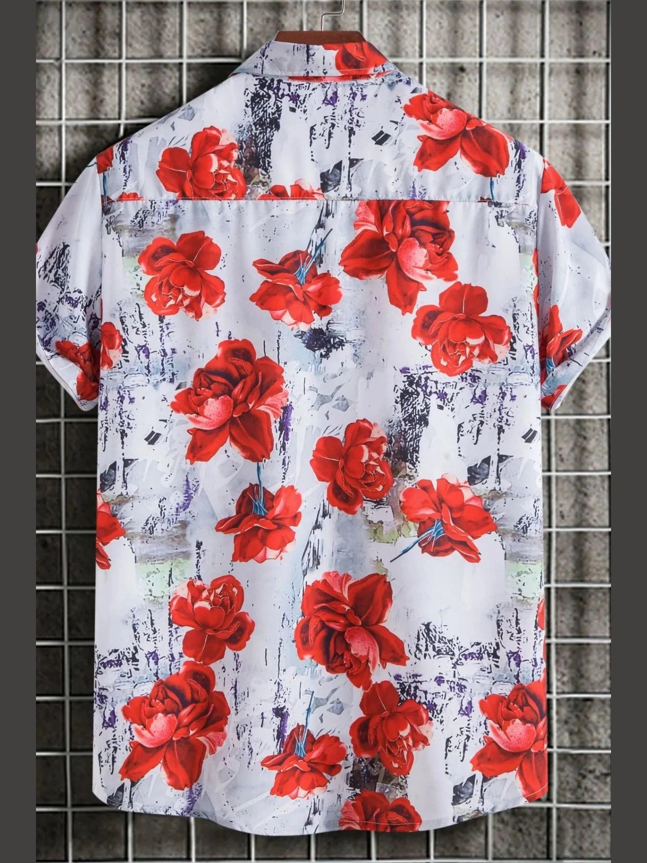 Men's Floral Print Short Sleeve Shirt Trendsi