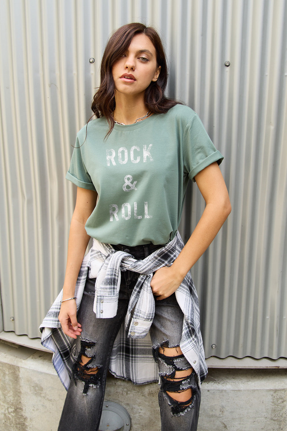 Simply Love Full Size ROCK & ROLL Short Sleeve T-Shirt nicholesgifts