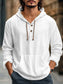 Men's Full Size Drawstring Long Sleeve Hoodie with Button Details Plus Size nicholesgifts