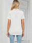 Women Johnny Collar Short Sleeve Blouse nicholesgifts