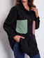 Patch Pocket Dropped Shoulder Shirt Jacket nicholesgifts