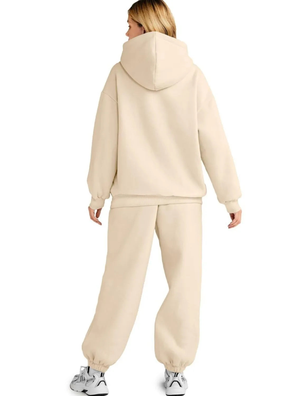 Full Size Kangaroo Pocket Hoodie and Joggers Set Plus Size Trendsi