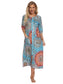 Printed Slit Night Dress with Pockets nicholesgifts