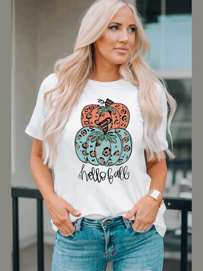 Pumpkin Graphic Short Sleeve T-Shirt nicholesgifts