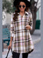 Plaid Button-Up Longline Shirt Jacket nicholesgifts