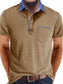 Men's Full Size Contrast Collar Pocket Polo Shirt Plus Size nicholesgifts