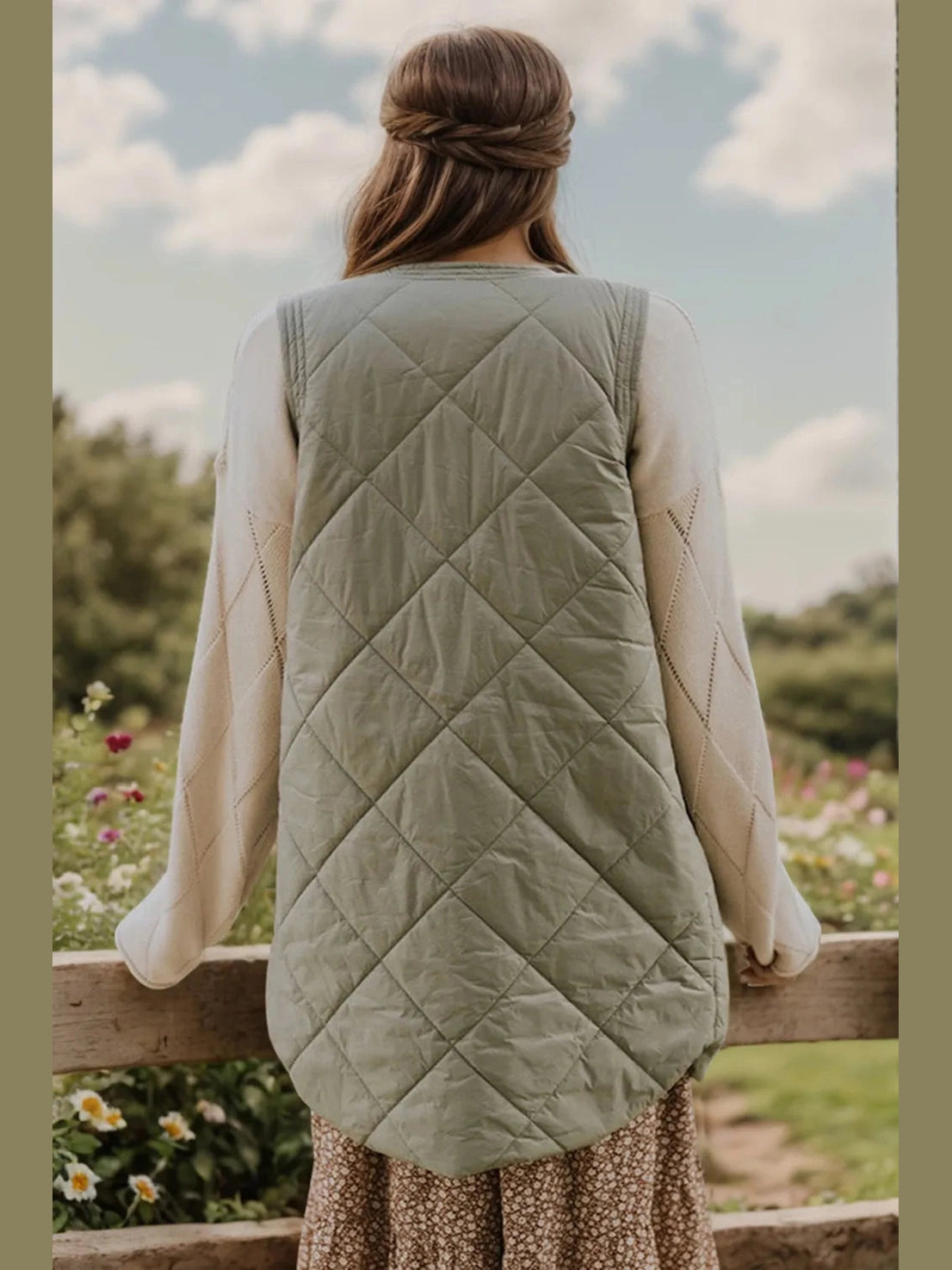 Button Up Pocketed Vest Coat nicholesgifts