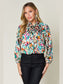 Women Double Take Full Size Printed Button Up Long Sleeve Shirt nicholesgifts
