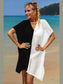 Double Take Openwork Contrast Slit Knit Cover Up nicholesgifts