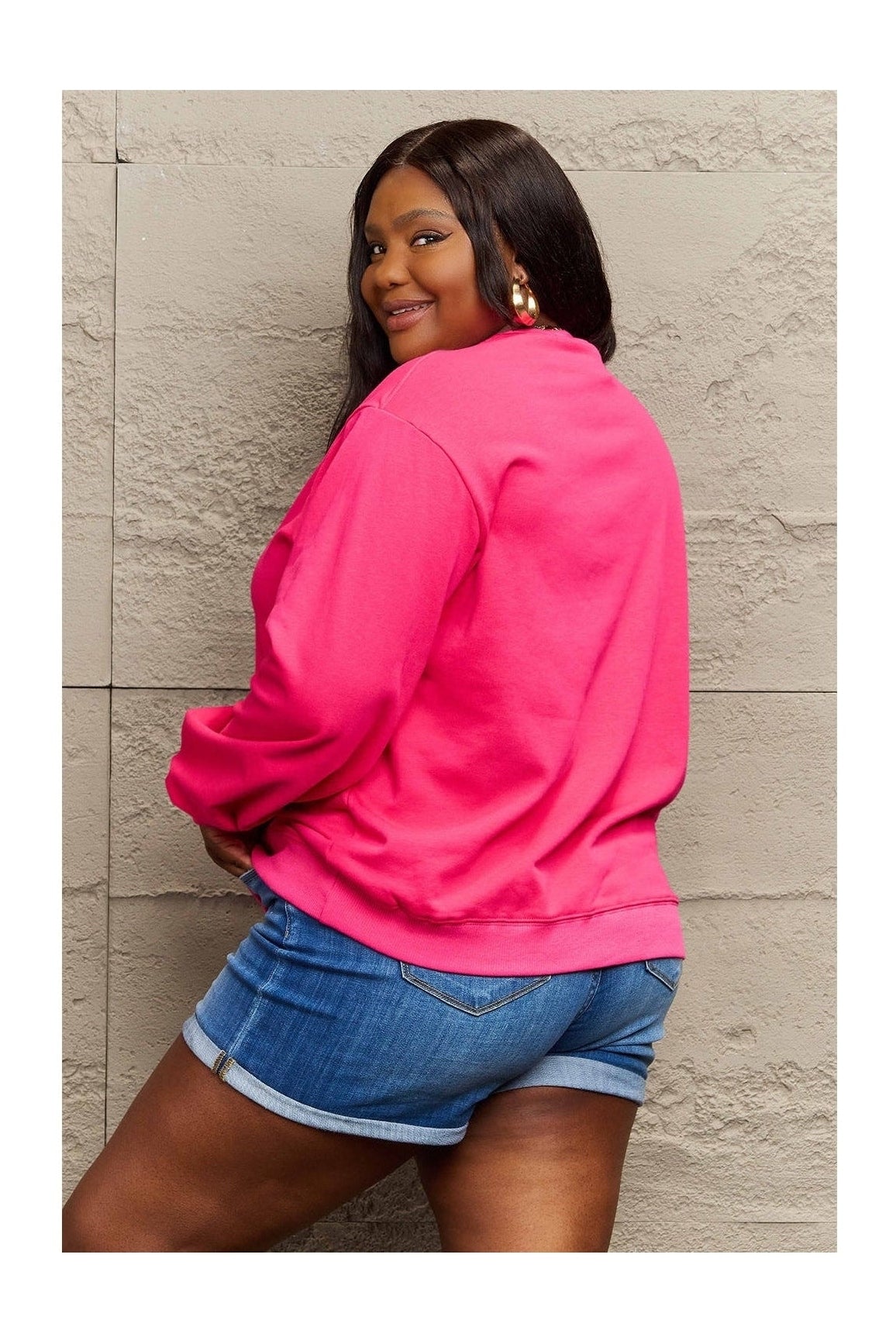 Simply Love Full Size Santa Graphic Long Sleeve Sweatshirt nicholesgifts