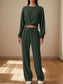 Crisscross Round Neck Top and Drawstring Pants Set nicholesgifts