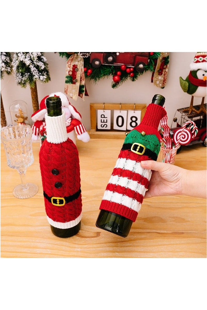 2-Piece Cable-Knit Wine Bottle Covers nicholesgifts