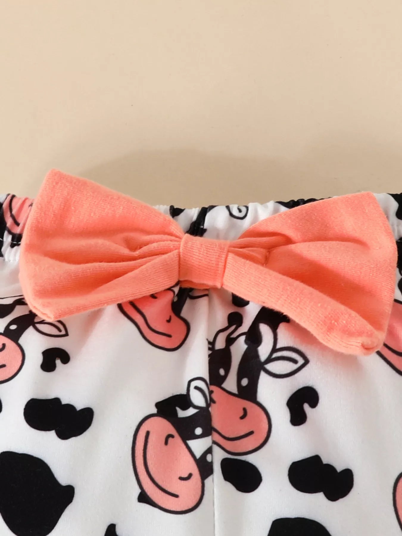 Children's Cow Graphic Ruffle Trim Bodysuit and Pants Set NicholesGifts