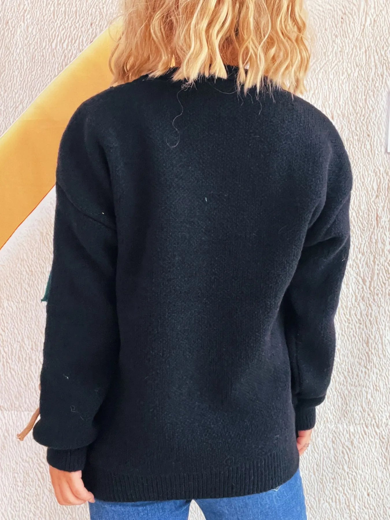 Colorful Bow Round Neck Sweater