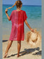 Double Take Openwork Contrast Slit Knit Cover Up nicholesgifts