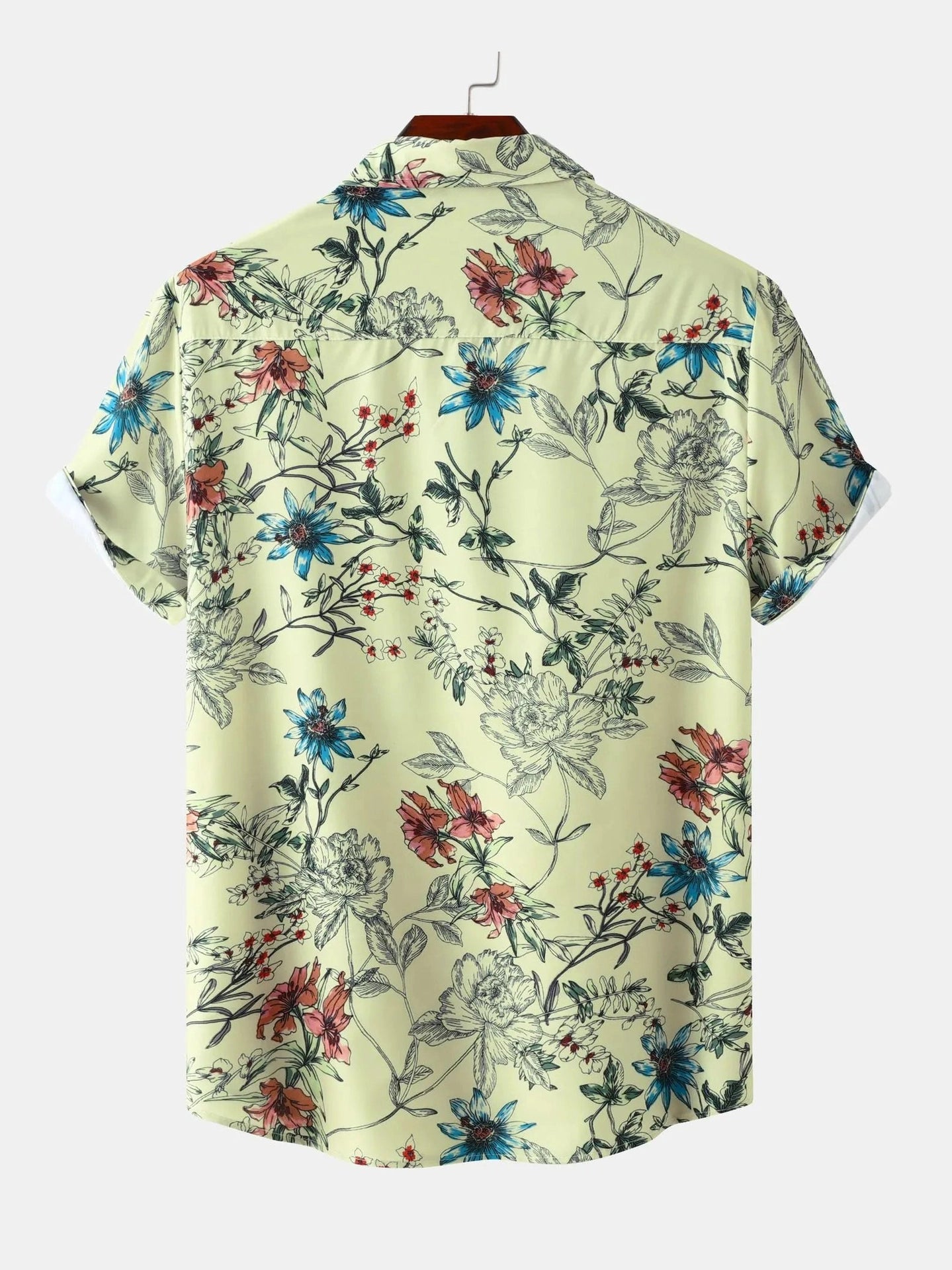 Men's Plus Size Floral Print Short Sleeve Button Down Casual Shirt Trendsi