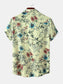Men's Plus Size Floral Print Short Sleeve Button Down Casual Shirt nicholesgifts