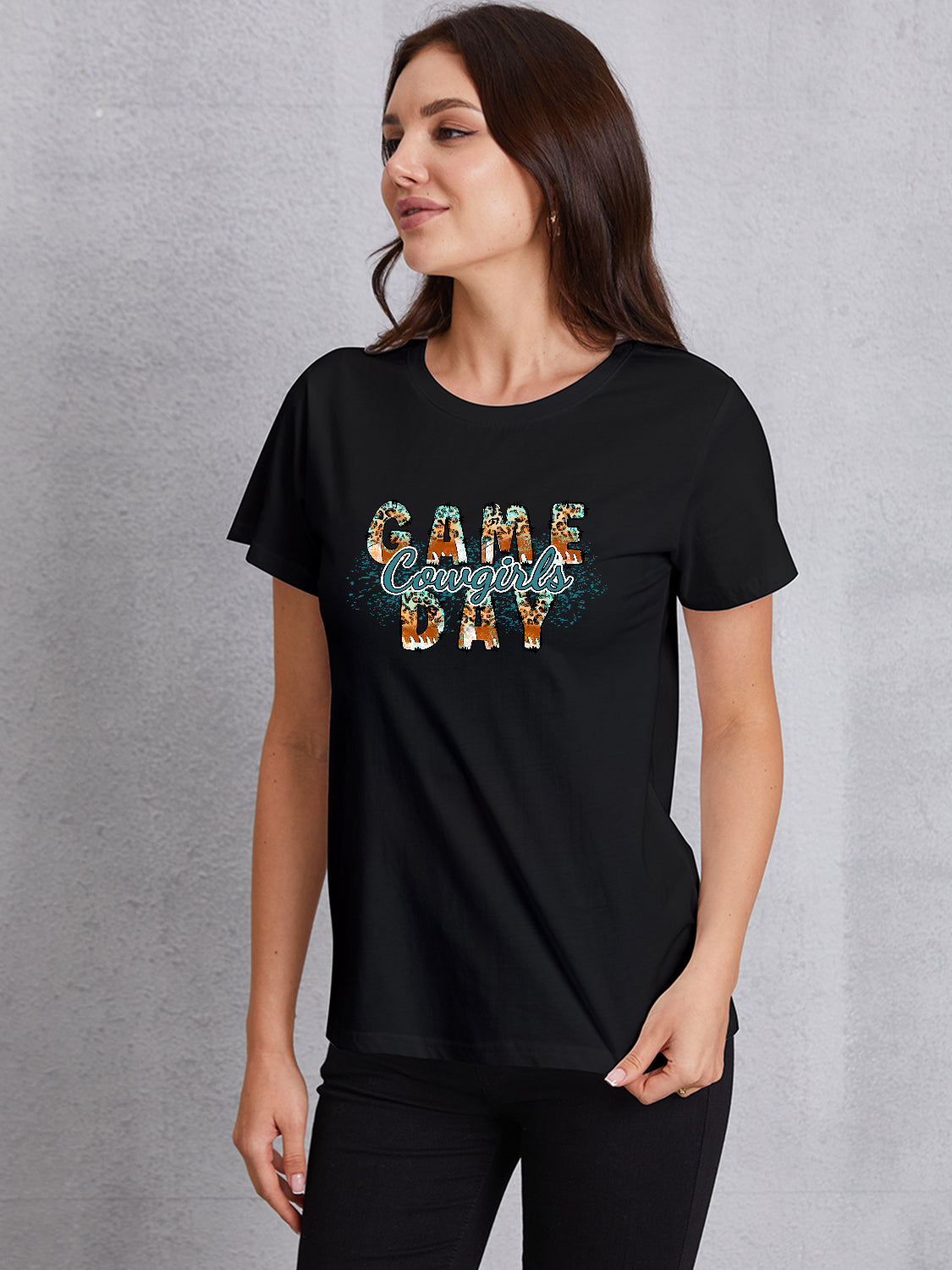 Women Game Day Round Neck Short Sleeve T-Shirt