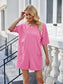 Lovelet Backless Pocketed Round Neck Half Sleeve Romper nicholesgifts