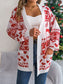 Women Pocketed Open Front Long Sleeve Cardigan nicholesgifts
