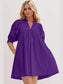 Oh Frill Notched Puff Sleeve Babydoll Mini Dress nicholesgifts
