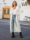 Women Full Size Collared Open Front Duster Cardigan nicholesgifts