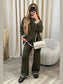 Contrast Trim Round Neck Top and Pants Sweater Set nicholesgifts