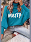 Women Double Take Full Size Merry Christmas Turtleneck Long Sleeve Sweater nicholesgifts