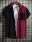 Men's Plus Size Classic Color Block Short Sleeve Shirt nicholesgifts